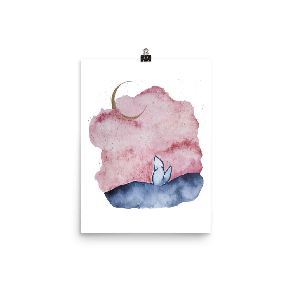 "J'ai Demandé à la Lune" ♡ Affiche Aquarelle