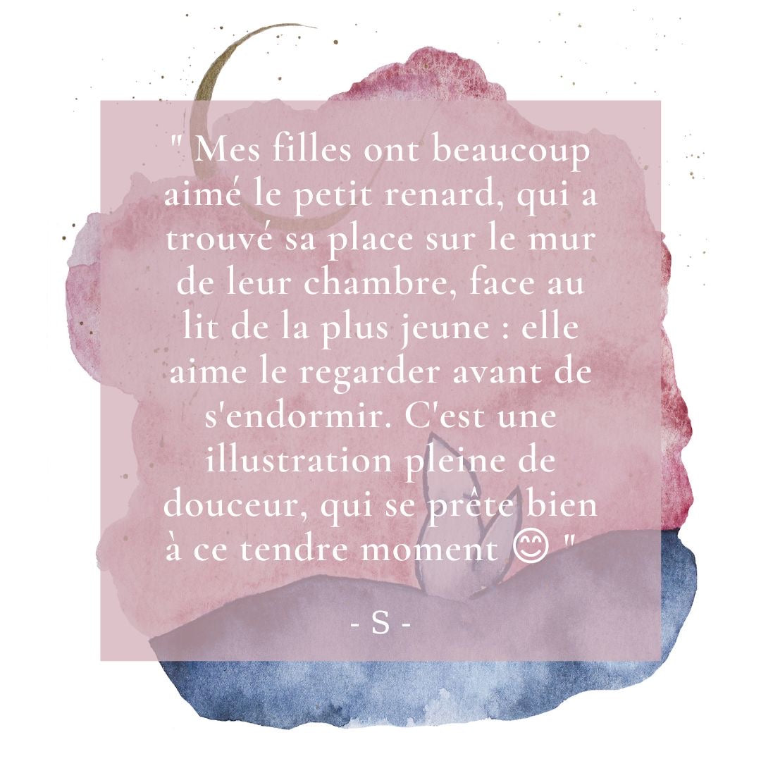 "J'ai Demandé à la Lune" ♡ Aquarelle Encadrée avec Mat