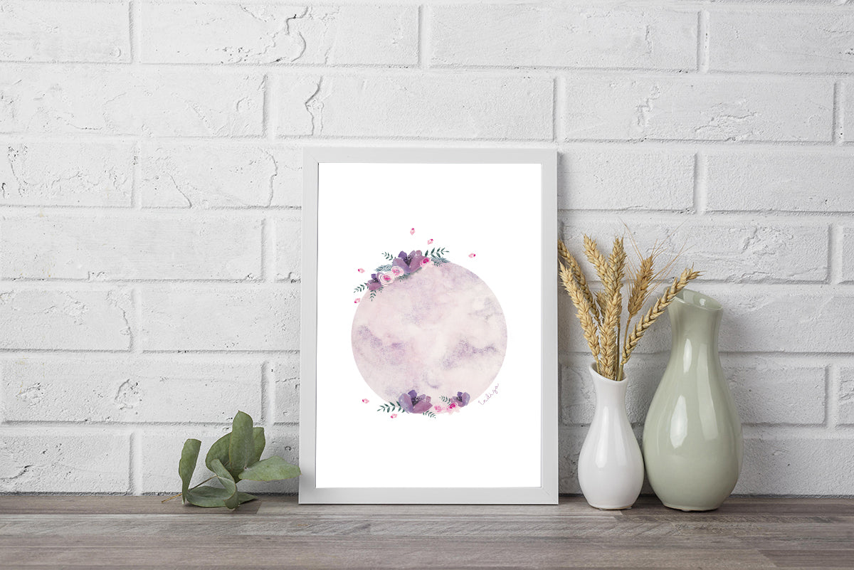 "Piena Luna" - Céleste ♡ Affiche Aquarelle