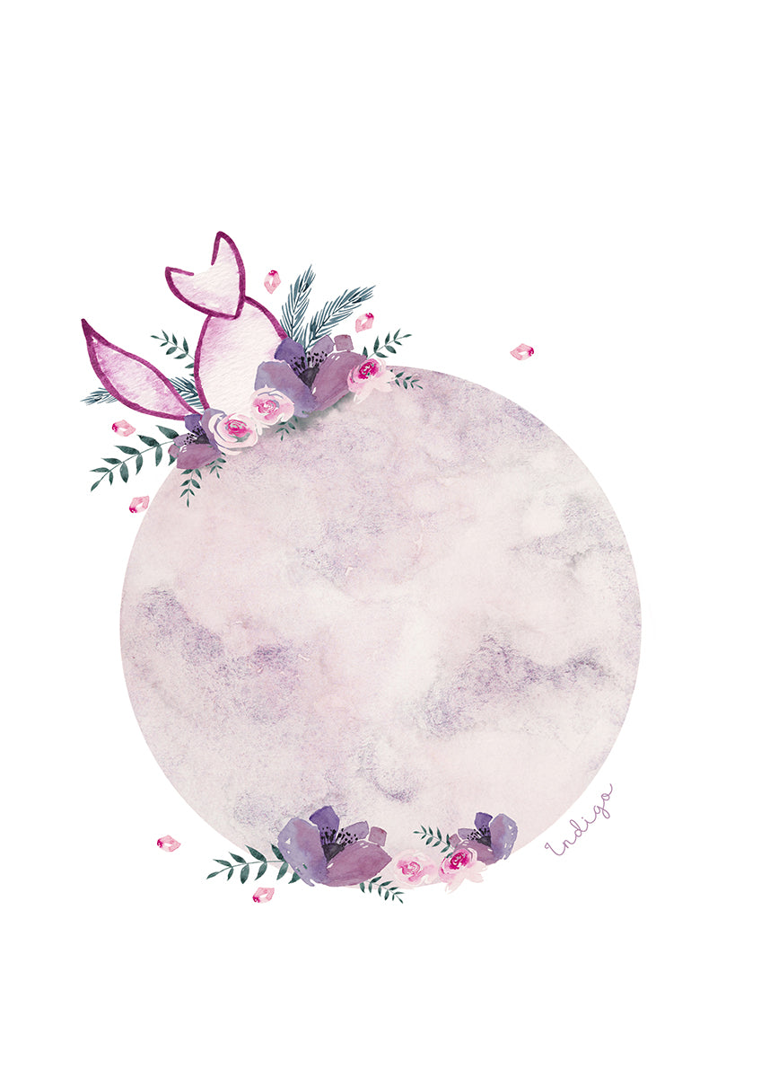 "Piena Luna" ♡ Aquarelle Encadrée
