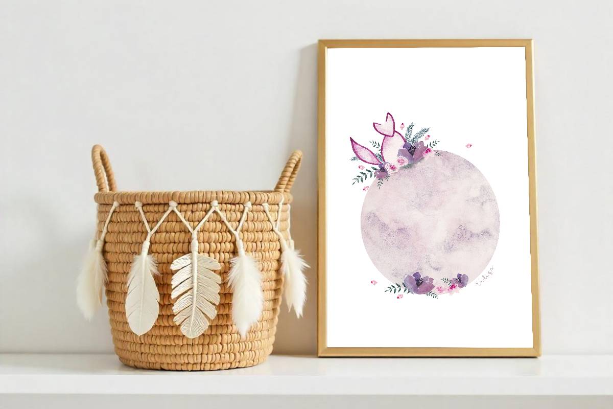 "Piena Luna" ♡ Aquarelle Encadrée