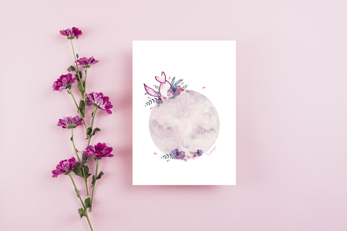 "Piena Luna" ♡ Aquarelle Encadrée