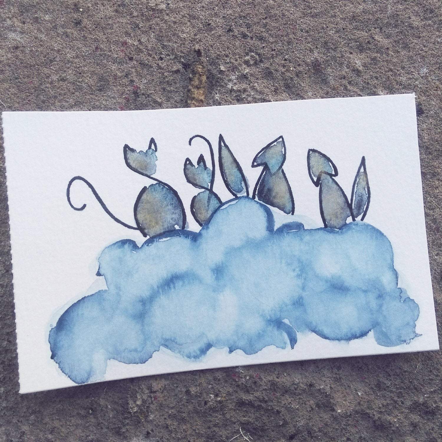 aquarelle enfants poétique tribu renards nuage rêve