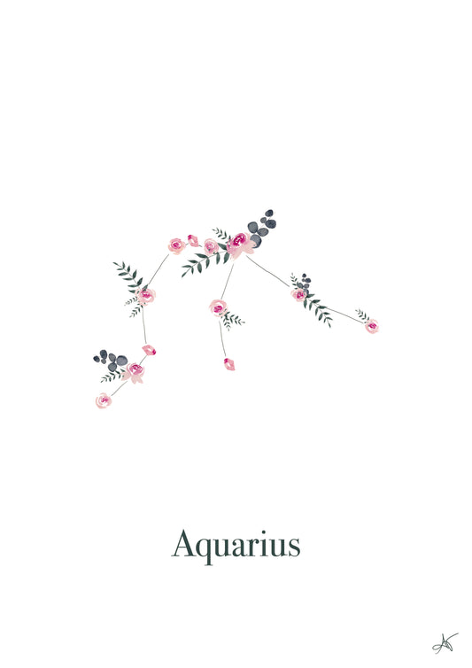 "Aquarius" ♡ Affiche Aquarelle