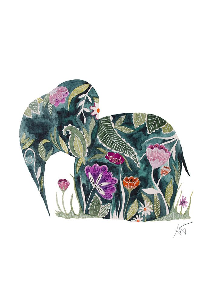 "Beltane" - Orient ♡ Aquarelle Encadrée avec Mat