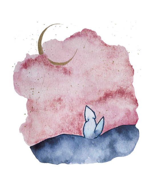 "J'ai Demandé à la Lune" ♡ Affiche Aquarelle