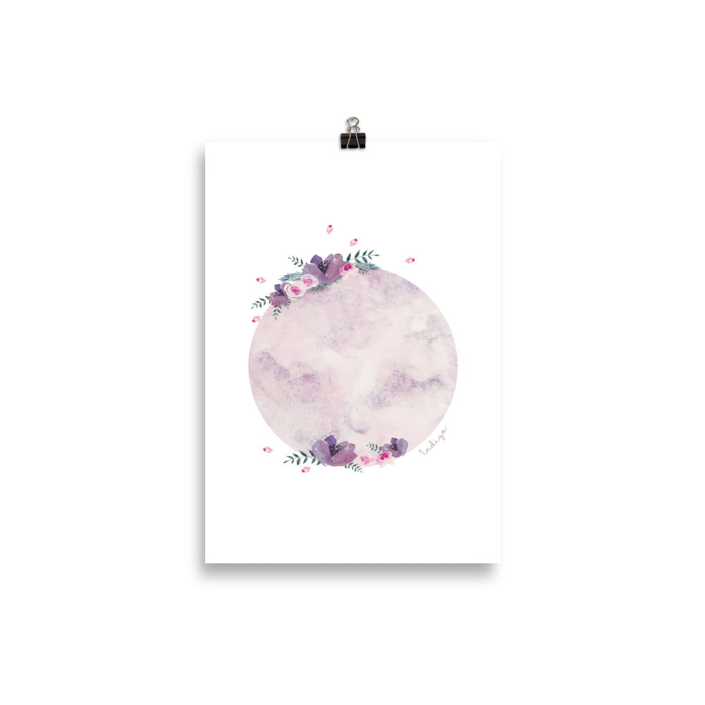 "Piena Luna" - Céleste ♡ Affiche Aquarelle