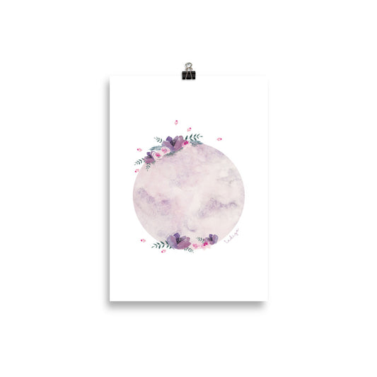 "Piena Luna" - Céleste ♡ Affiche Aquarelle