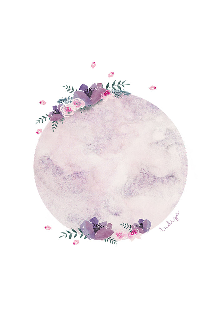 "Piena Luna" - Céleste ♡ Affiche Aquarelle